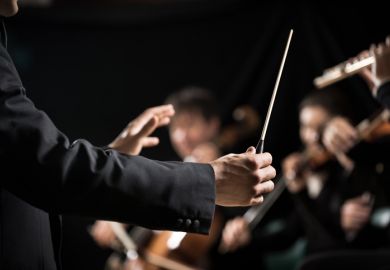 The conductor of an orchestra