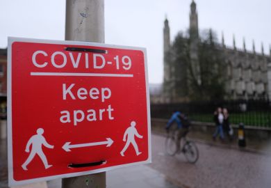Covid sign in Cambridge