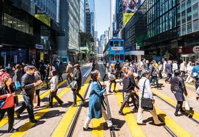 crossing in Hong Kong