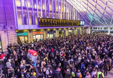 Crowded King's Cross station