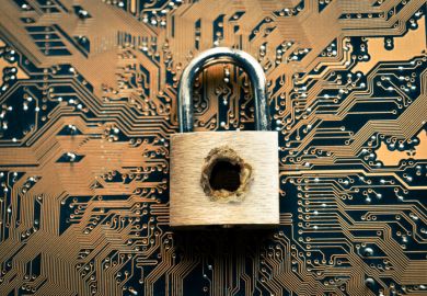 A padlock with a hole in it A padlock with a hole in it