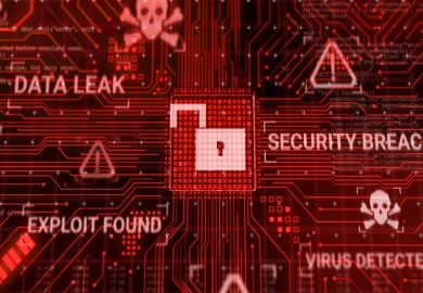 A computer screen bearing the phrase "data breach"