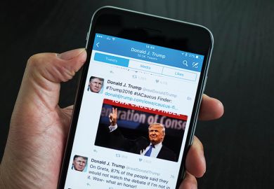 Donald Trump Twitter feed viewed on smartphone