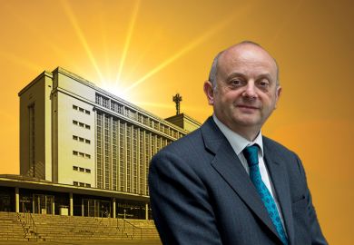 Edward Peck, with Nottingham Trent University and sunburst in the background. To illustrate Peck's belief that the Labour government’s newly expanded higher education target could lead to a “golden age” for universities. Edward Peck, with Nottingham Trent University and sunburst in the background. To illustrate Peck's belief that the Labour government’s newly expanded higher education target could lead to a “golden age” for universities.