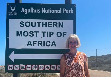 Elleke Boehmer at the southernmost tip of Africa.