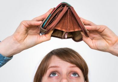 An empty purse An empty purse, illustrating student hardship