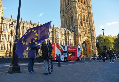 EU flag outside Westminster