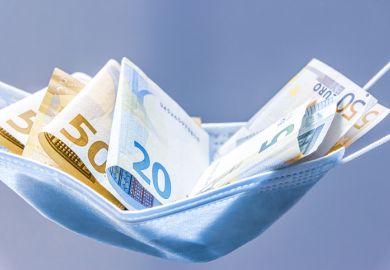 Euros in a surgical mask