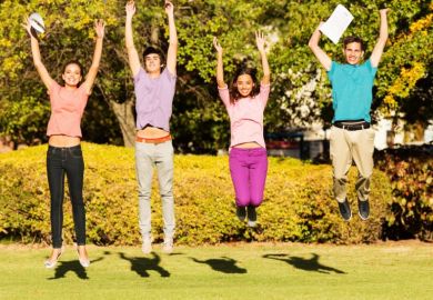 Students getting exam results