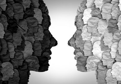 Two silhouettes facing off