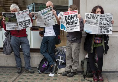 people reading fake news people reading fake news