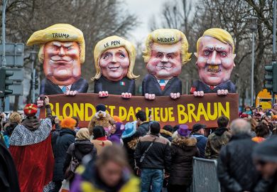 Protest figures of Trump, Le Pen, Wilders and Hitler Protest figures of Trump, Le Pen, Wilders and Hitler