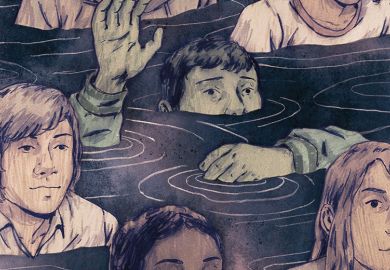 Illustration of students sinking