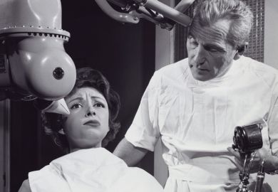 Female patient at dentist