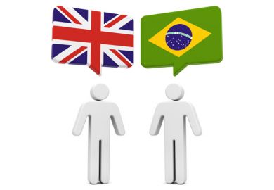 Flags of United Kingdom and Brazil