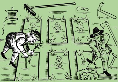 A historic picture of two gardeners