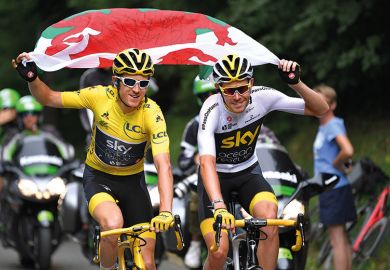 Geraint Thomas in an image from the Tour de France