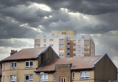 High rise council flats in deprived poor housing estate in Port Glasgow, High rise council flats in deprived poor housing estate in Port Glasgow,