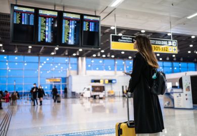 Young woman in the airport