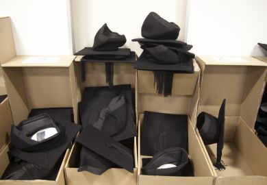 Mortar boards for rent on graduation day, Exeter University, England Mortar boards for rent on graduation day, Exeter University, England