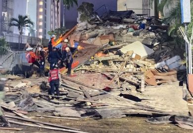 Building collapsed due to earthquake in Venezuela