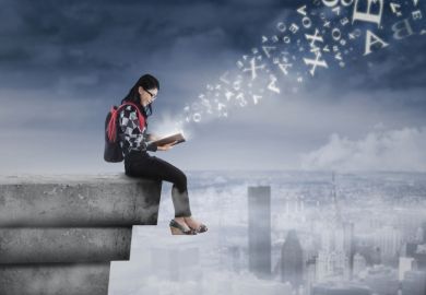 Student studying on rooftop