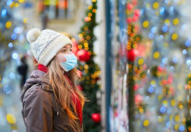 Girl wearing face mask