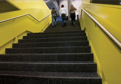 Girls climb stairs Girls climb stairs