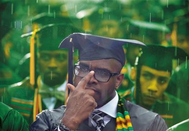 Graduate in the rain