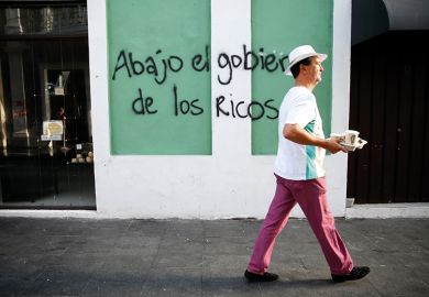 Graffiti in Puerto Rico read ‘Down with the government of the rich’
