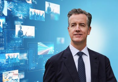 Greg Hart, chief executive officer of Coursera, 11 July 2025, with content production background.