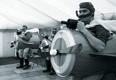 Group of men dressed in Spitfire pilot costumes Group of men dressed in Spitfire pilot costumes