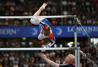 Gymnastics. Gabrielle Jupp falls during the Womens Uneven Bars competition Gymnastics. Gabrielle Jupp falls during the Womens Uneven Bars competition