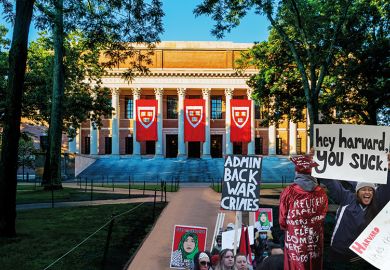 Protesters outside Harvard