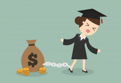 Student dragging debt