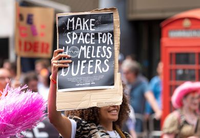 Make space for homeless queers placard at Pride London 2022