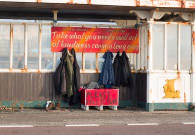 A free clothes stall for homeless people 