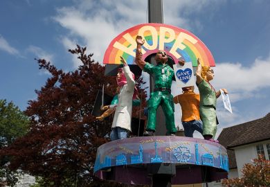 'Hope' rainbow sculpture depicting healthcare workers