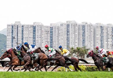 A horse race in Hong Kong