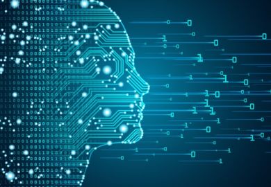 A human head made of zeroes and ones A human head made of zeroes and ones