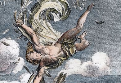 Detail from 'Fall of Icarus' copper engraving, 1731, by Bernard Picart Detail from 'Fall of Icarus' copper engraving, 1731, by Bernard Picart