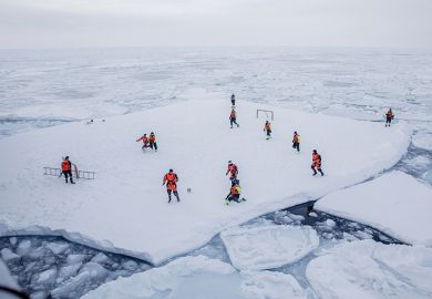 Football game on ice