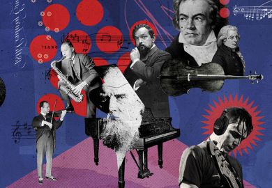 Illustration of a group of well-known musicians