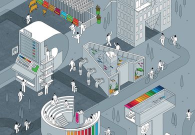 Detail of cover illustration of Impact Rankings 2021 cover