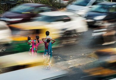 Crossing the road in India Crossing the road in India