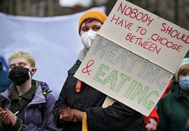Campaigners protest against the rising cost of living in George Square, UK, 2022