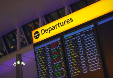 Departures board at an airport