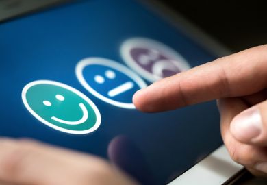 Finger pointing at positive feedback