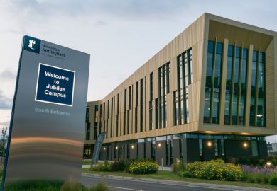 The modern purpose-built buildings of the Jubilee Campus, Nottingham University