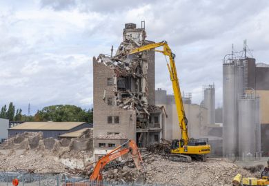 Eggborough Grain Silo being demolished.